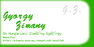 gyorgy zimany business card